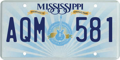 MS license plate AQM581