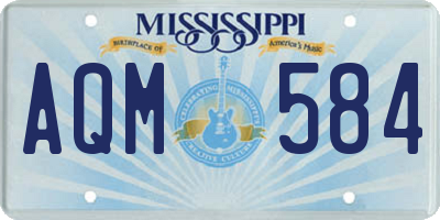 MS license plate AQM584