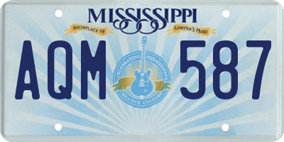 MS license plate AQM587