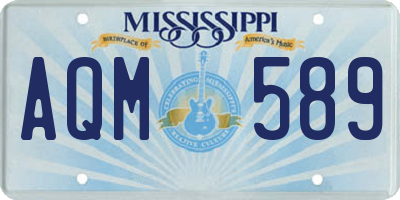 MS license plate AQM589