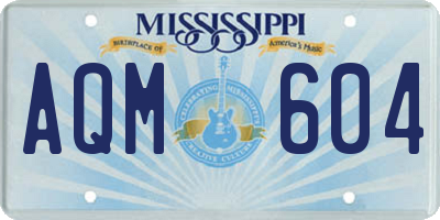 MS license plate AQM604
