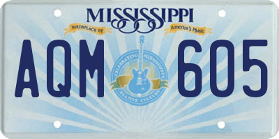 MS license plate AQM605