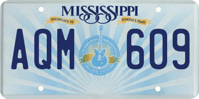 MS license plate AQM609