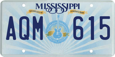 MS license plate AQM615