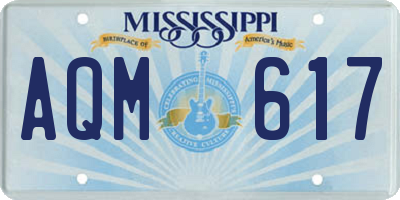 MS license plate AQM617
