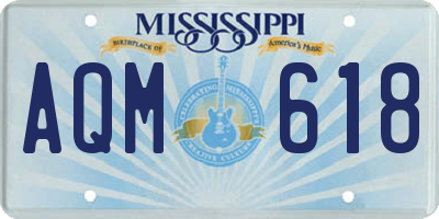 MS license plate AQM618
