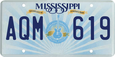 MS license plate AQM619