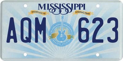 MS license plate AQM623