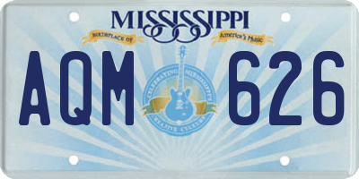 MS license plate AQM626
