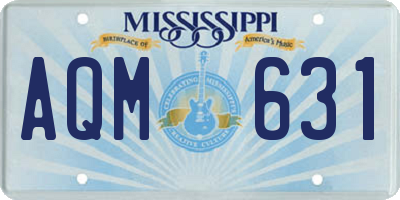 MS license plate AQM631