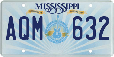 MS license plate AQM632