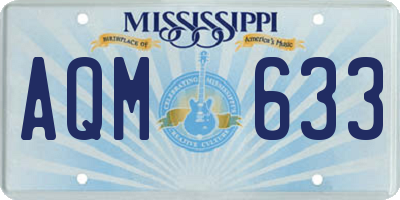 MS license plate AQM633