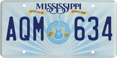MS license plate AQM634