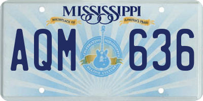 MS license plate AQM636