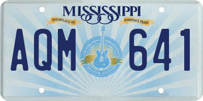 MS license plate AQM641