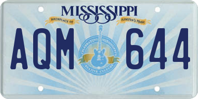 MS license plate AQM644