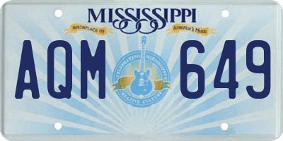 MS license plate AQM649