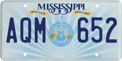 MS license plate AQM652