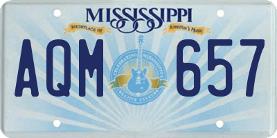 MS license plate AQM657