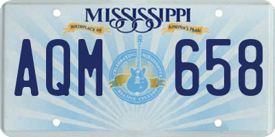 MS license plate AQM658
