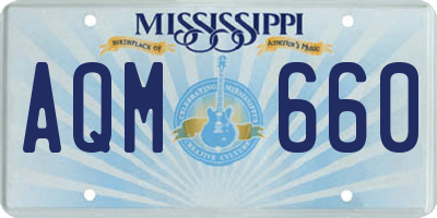 MS license plate AQM660