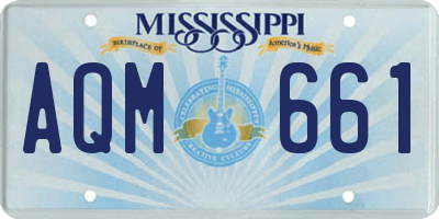 MS license plate AQM661