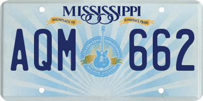 MS license plate AQM662