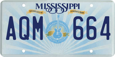 MS license plate AQM664