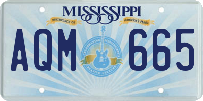 MS license plate AQM665