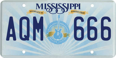MS license plate AQM666