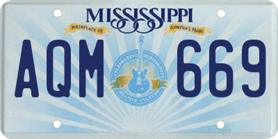 MS license plate AQM669