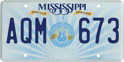 MS license plate AQM673