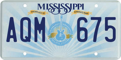 MS license plate AQM675