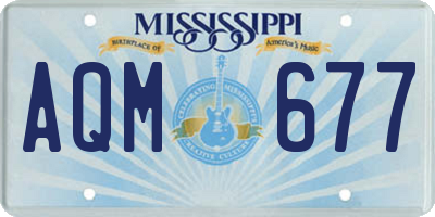 MS license plate AQM677
