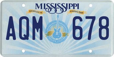 MS license plate AQM678