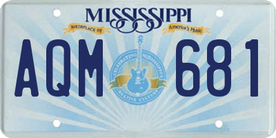 MS license plate AQM681