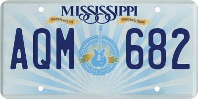 MS license plate AQM682