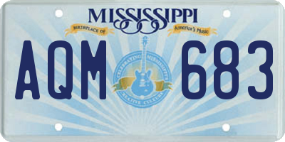 MS license plate AQM683