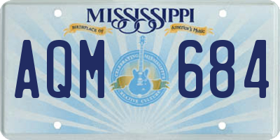 MS license plate AQM684