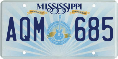 MS license plate AQM685