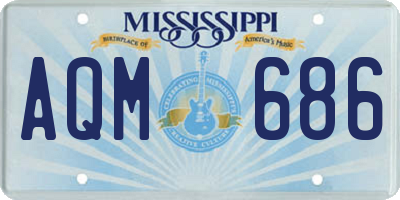 MS license plate AQM686