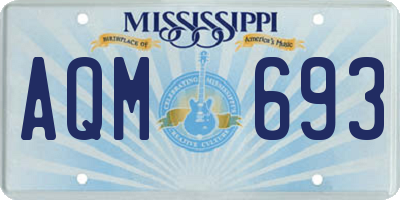 MS license plate AQM693