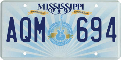 MS license plate AQM694
