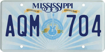 MS license plate AQM704