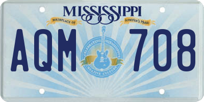 MS license plate AQM708