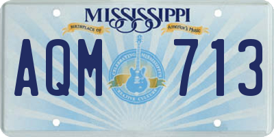 MS license plate AQM713