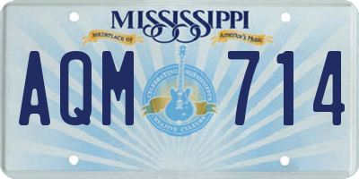 MS license plate AQM714