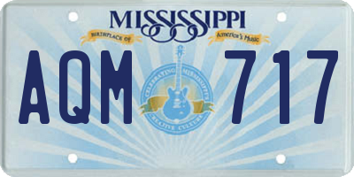 MS license plate AQM717