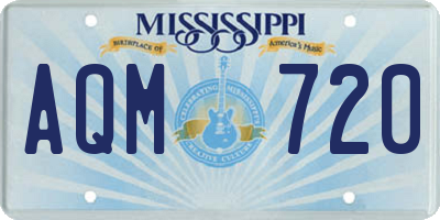MS license plate AQM720