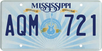 MS license plate AQM721